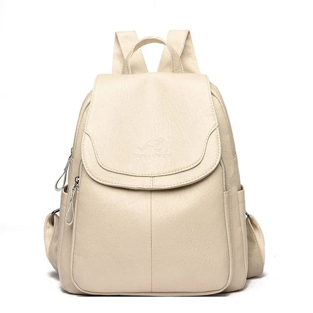 Stylish Davy Women's Leather Backpack with Flap Top - Durable, Chic & Versatile for Everyday Use