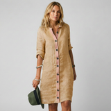 Women's Lightweight Breathable Linen Shirt Dress - Perfect for Summer Casual Wear