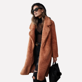 Women's Cozy Longline Teddy Coat - Soft Fleece Warmth, Stylish Oversized Fit, Perfect for Winter & Fall