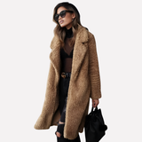 Women's Cozy Longline Teddy Coat - Soft Fleece Warmth, Stylish Oversized Fit, Perfect for Winter & Fall
