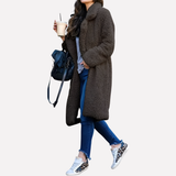 Women's Cozy Longline Teddy Coat - Soft Fleece Warmth, Stylish Oversized Fit, Perfect for Winter & Fall