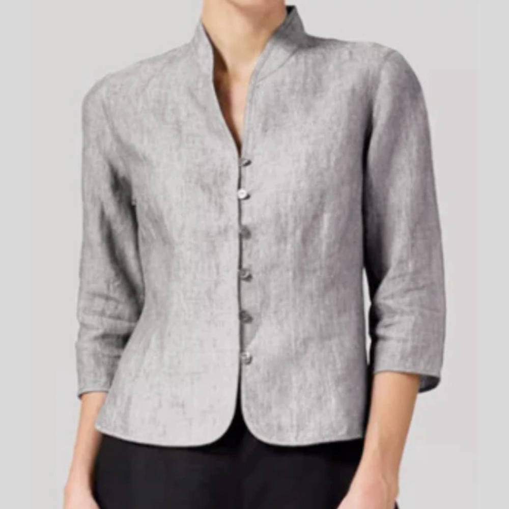 Chic Mandarin Collar Blouse for Women - Elegant & Stylish Top for Any Occasion