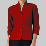 Chic Mandarin Collar Blouse for Women - Elegant & Stylish Top for Any Occasion