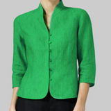 Chic Mandarin Collar Blouse for Women - Elegant & Stylish Top for Any Occasion