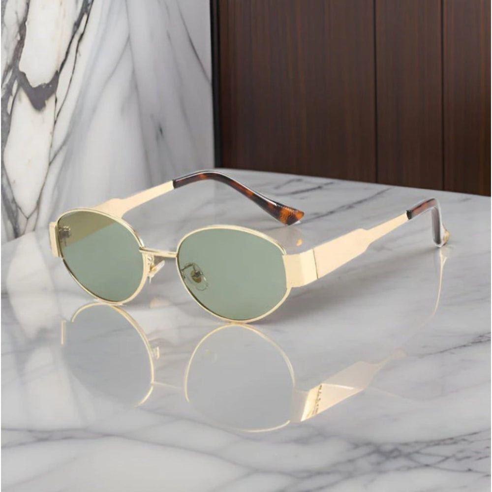 Oval Sunglasses – Women's Fit, Gold Frame & Classic Design