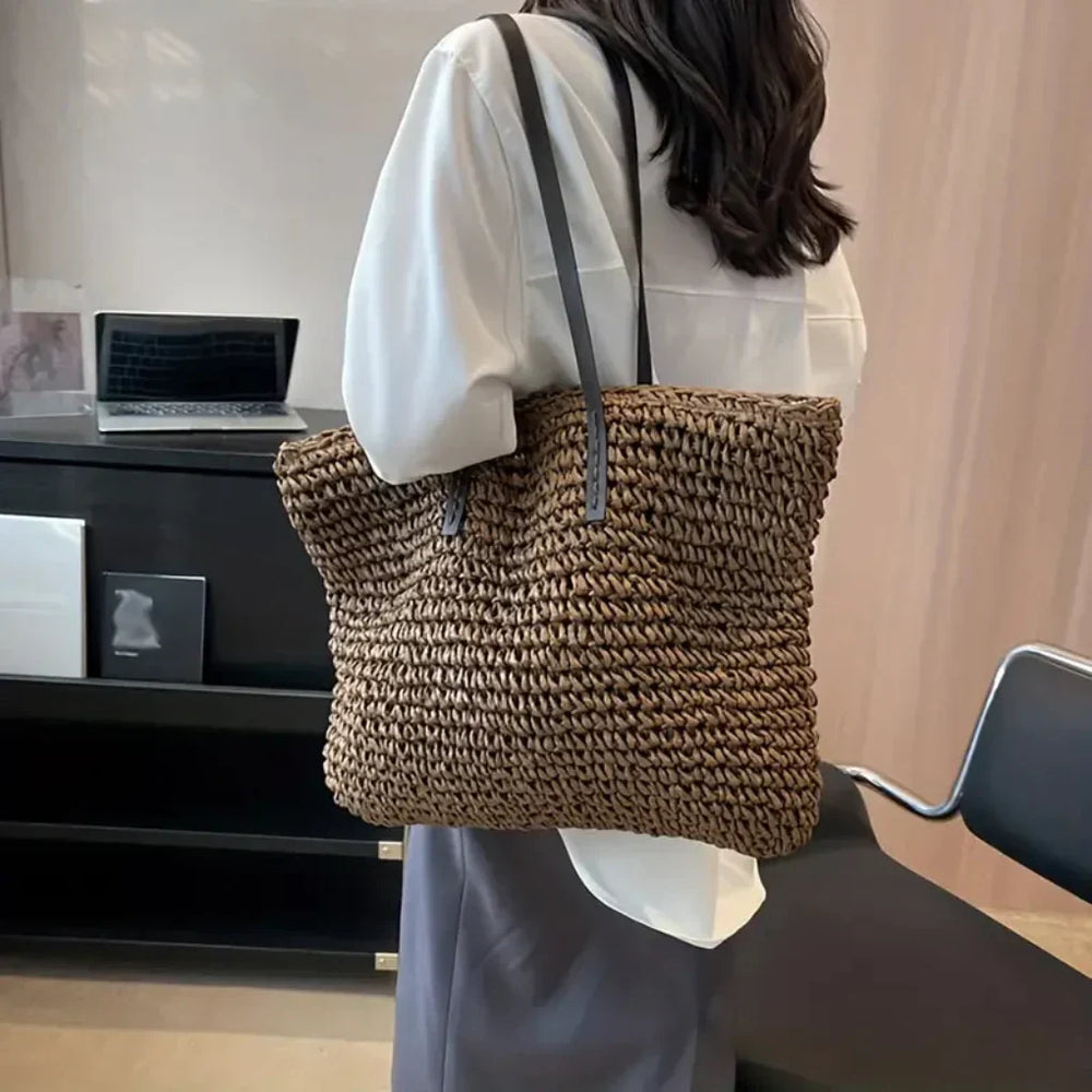 Davy Women's Oversized Woven Tote Bag - Stylish, Durable, and Eco-Friendly Handbag for Everyday Use