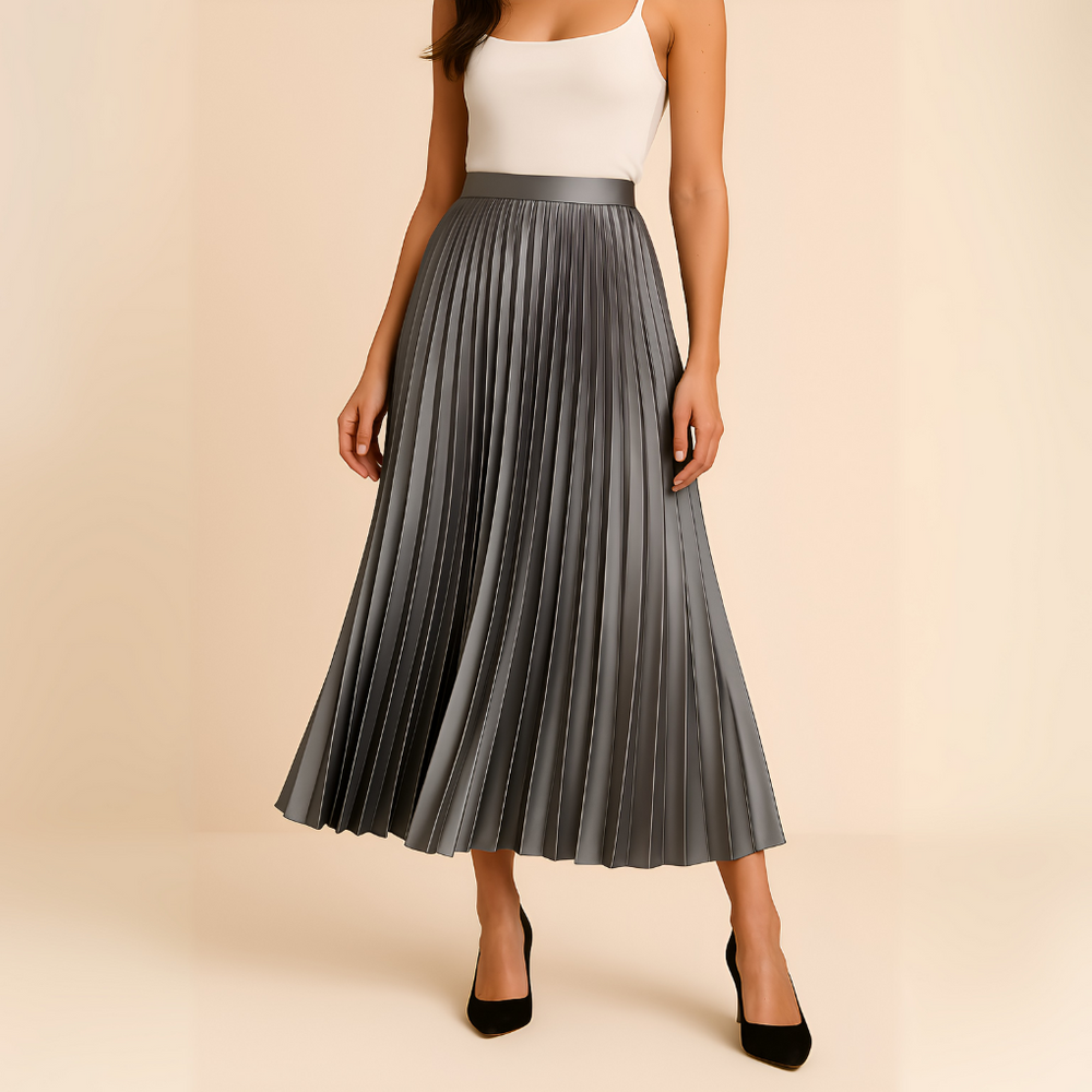 Women's Elegant Pleated Midi Skirt - Stylish & Versatile Fashion for Any Occasion