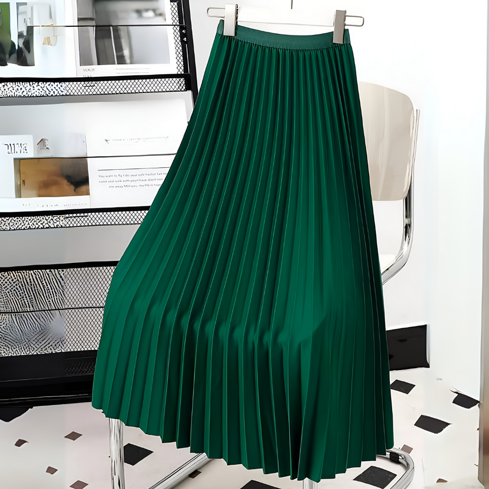 Women's Elegant Pleated Midi Skirt - Stylish & Versatile Fashion for Any Occasion