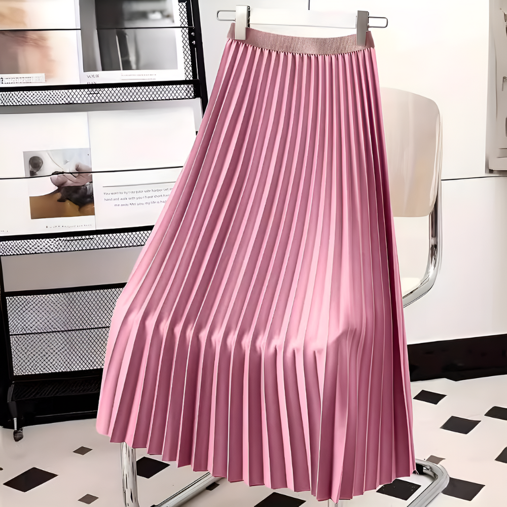 Women's Elegant Pleated Midi Skirt - Stylish & Versatile Fashion for Any Occasion