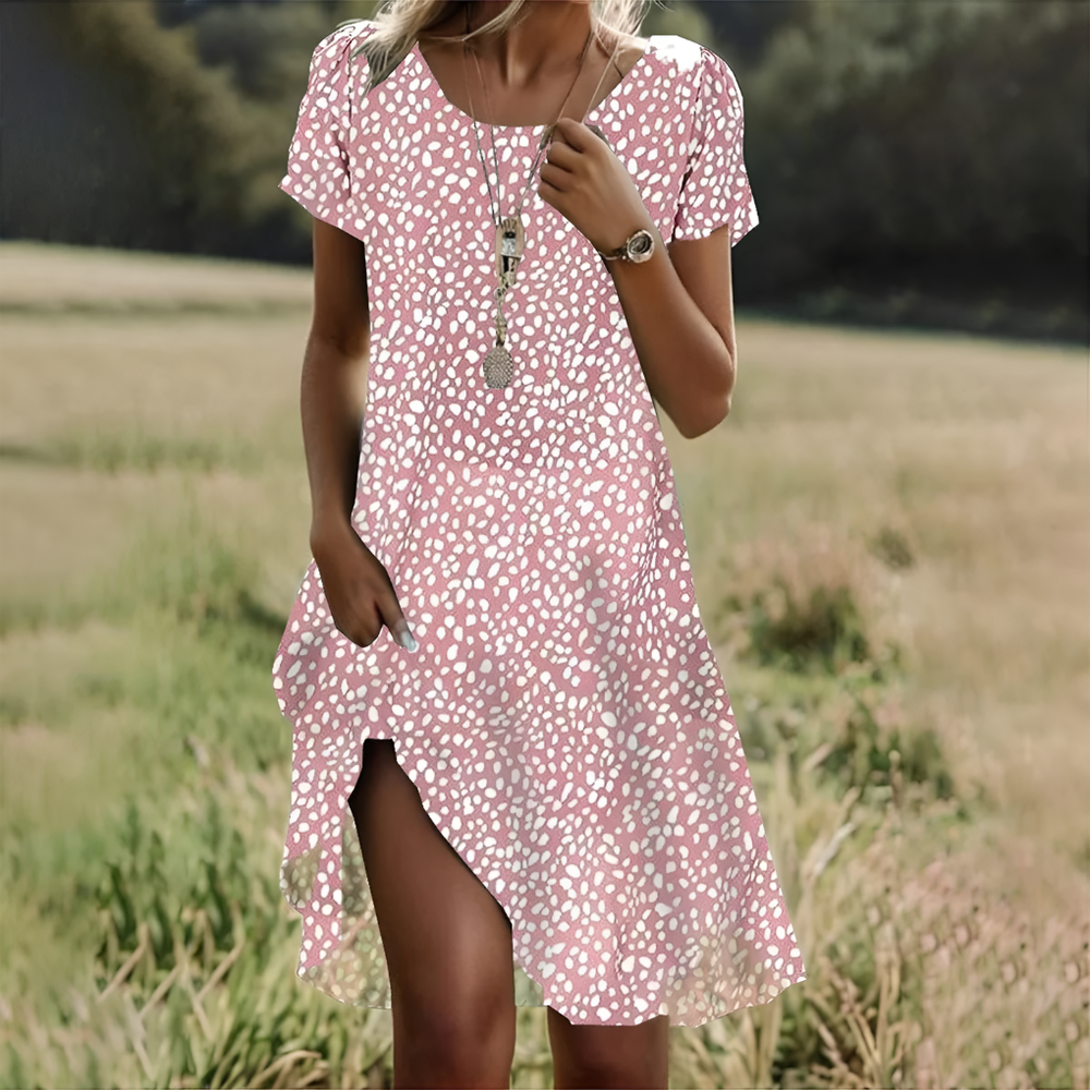 Chic Breezy Polka Dot Midi Dress for Women - Stylish Summer Fashion, Comfortable Fit, Perfect for Casual Outings & Parties