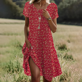 Chic Breezy Polka Dot Midi Dress for Women - Stylish Summer Fashion, Comfortable Fit, Perfect for Casual Outings & Parties