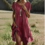Chic Breezy Polka Dot Midi Dress for Women - Stylish Summer Fashion, Comfortable Fit, Perfect for Casual Outings & Parties