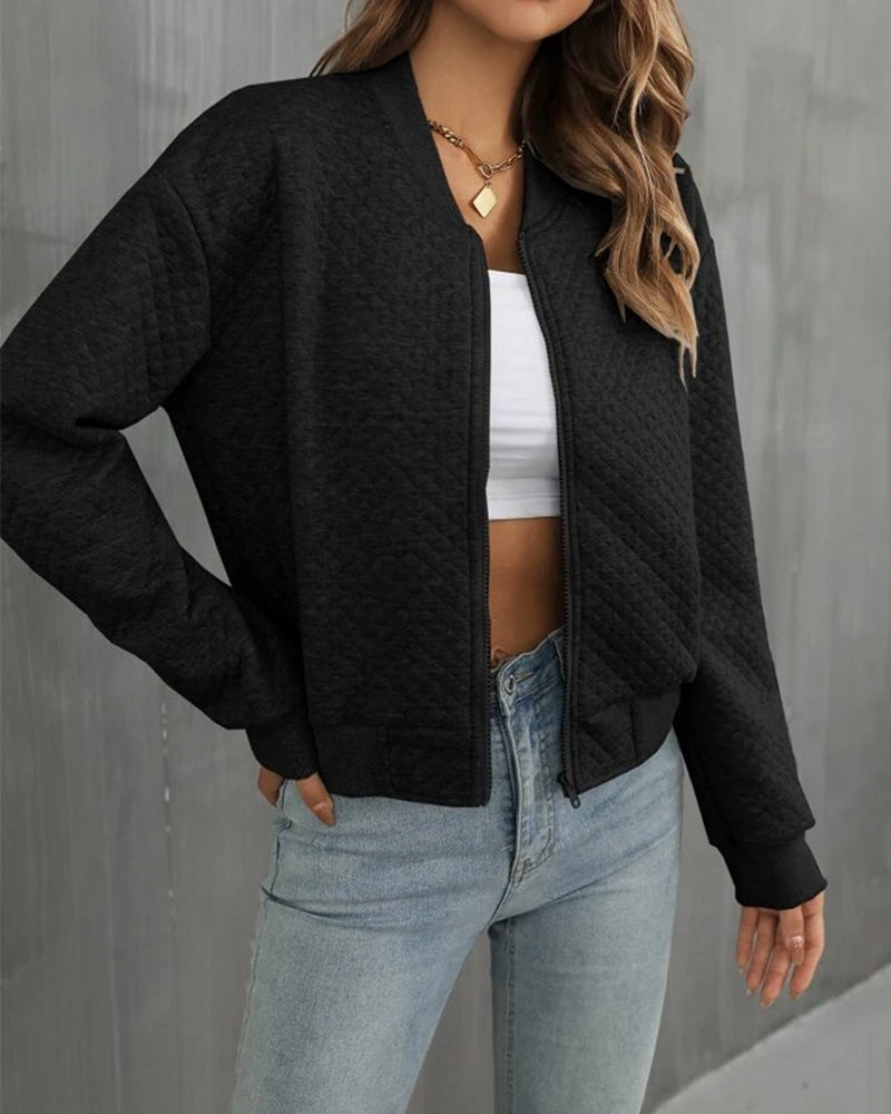 Stylish Quilted Bomber Jacket for Everyday Wear - Lightweight & Comfortable Outerwear