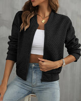 Stylish Quilted Bomber Jacket for Everyday Wear - Lightweight & Comfortable Outerwear