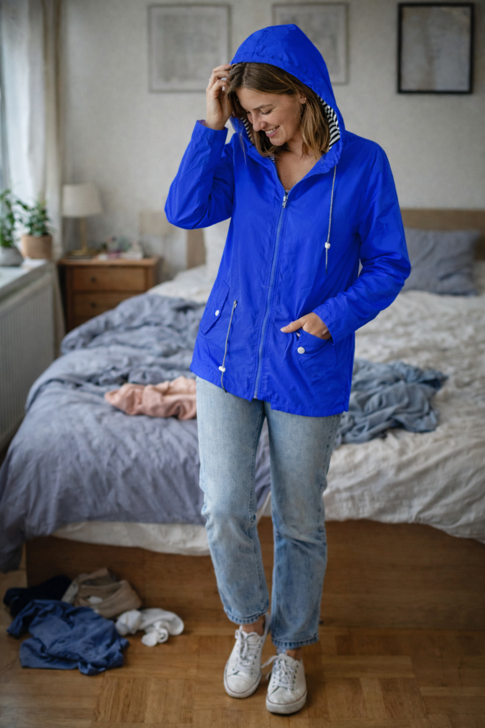 Men's Lightweight Waterproof Hooded Rain Jacket - Packable, Breathable & Stylish Outdoor Gear