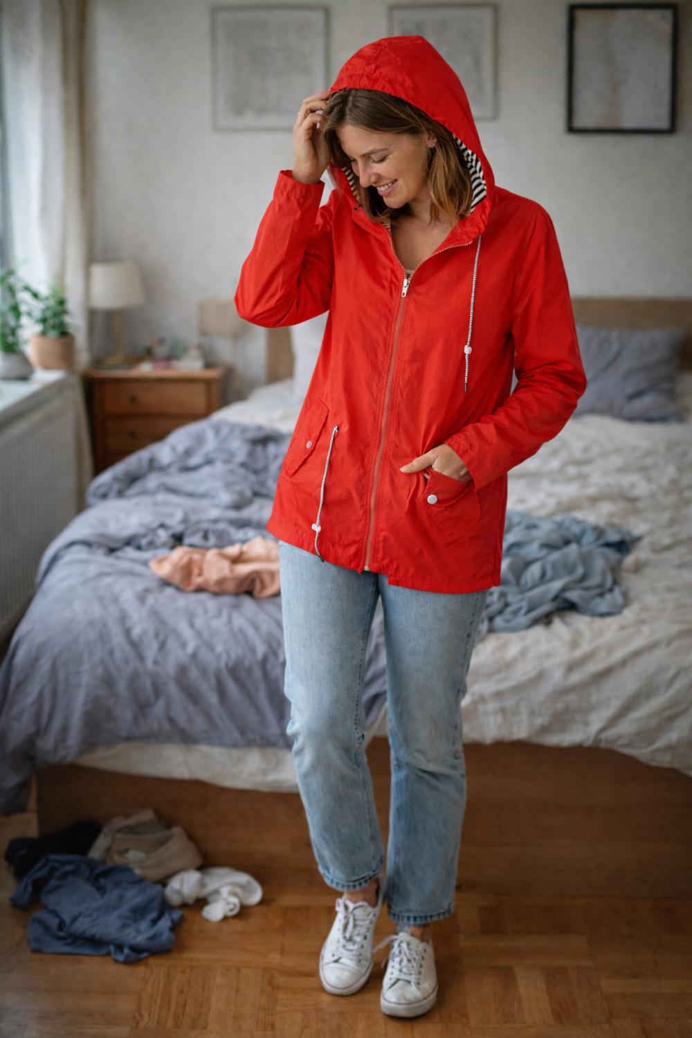 Men's Lightweight Waterproof Hooded Rain Jacket - Packable, Breathable & Stylish Outdoor Gear