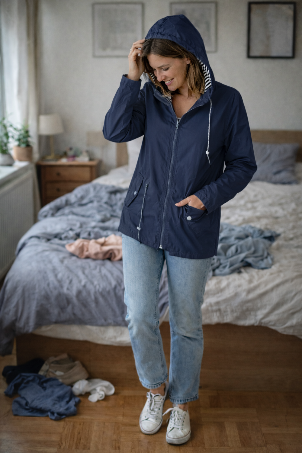 Men's Lightweight Waterproof Hooded Rain Jacket - Packable, Breathable & Stylish Outdoor Gear