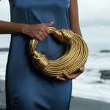 Davy Women's Sculptural Woven Handbag with Twisted Detail | Stylish & Unique Design | Perfect for Any Occasion