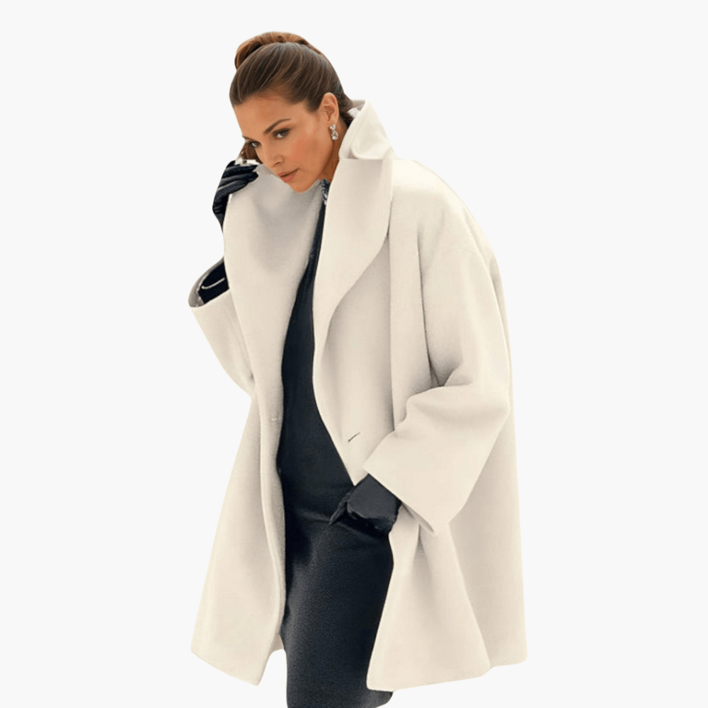Elegant Sculptural Shawl Collar Coat for Women - Stylish Outerwear for Any Occasion