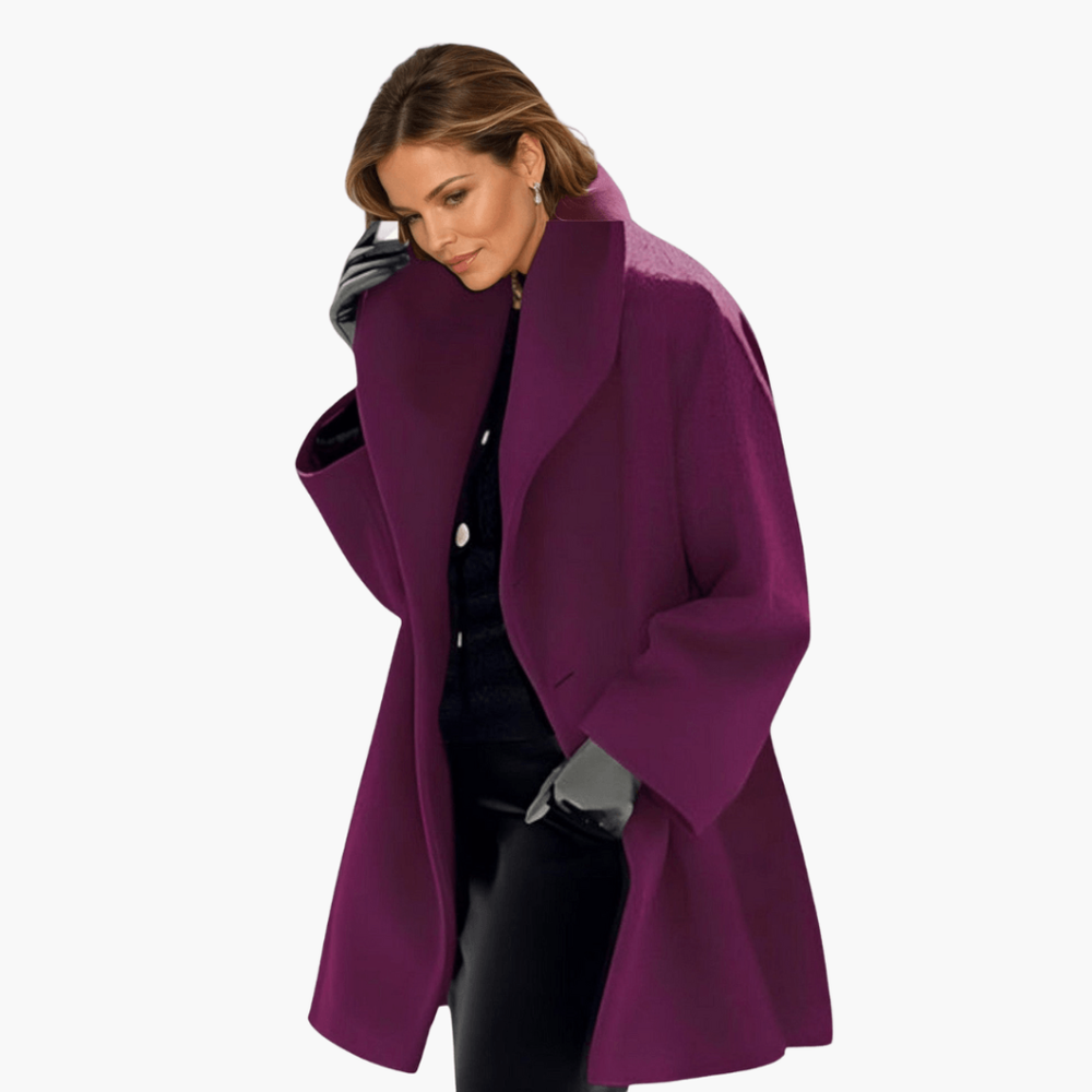 Elegant Sculptural Shawl Collar Coat for Women - Stylish Outerwear for Any Occasion