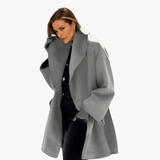 Elegant Sculptural Shawl Collar Coat for Women - Stylish Outerwear for Any Occasion