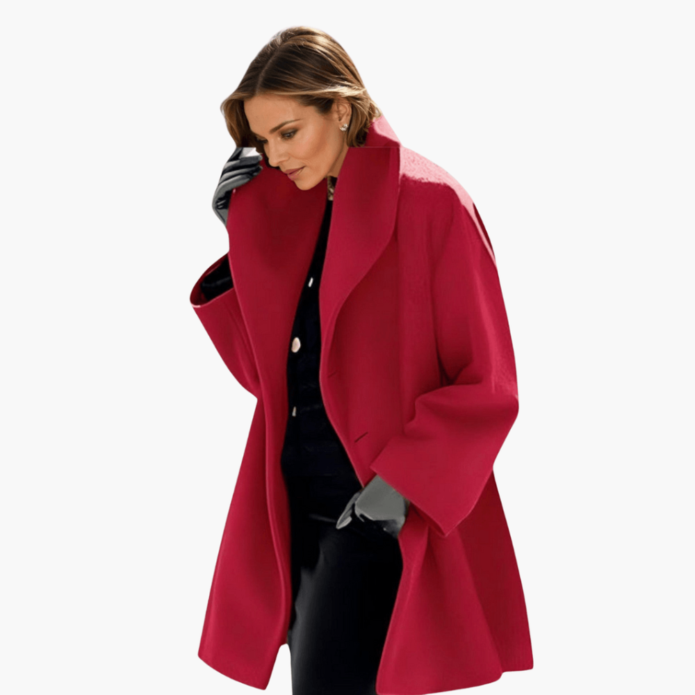 Elegant Sculptural Shawl Collar Coat for Women - Stylish Outerwear for Any Occasion