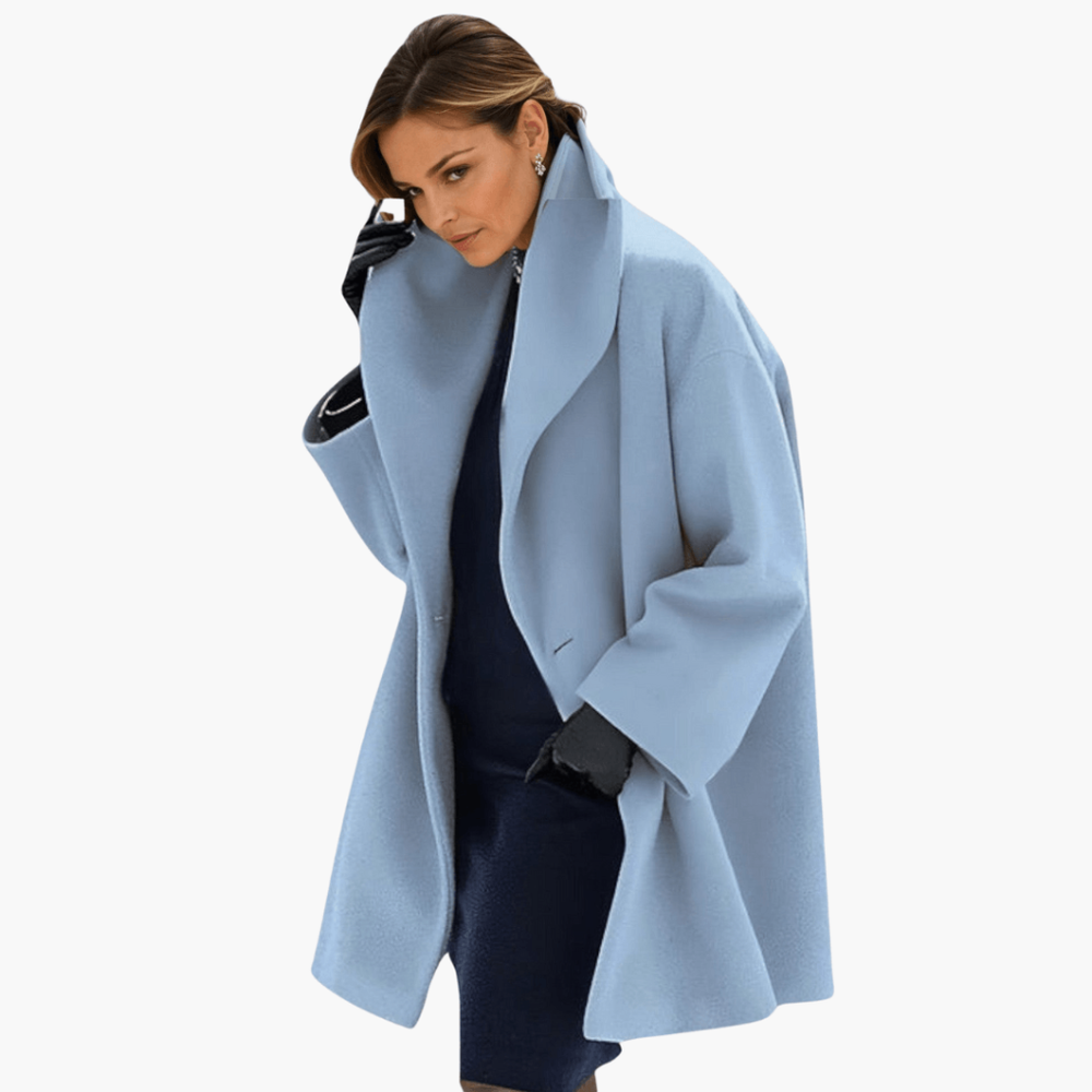 Elegant Sculptural Shawl Collar Coat for Women - Stylish Outerwear for Any Occasion