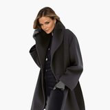 Elegant Sculptural Shawl Collar Coat for Women - Stylish Outerwear for Any Occasion