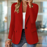 Women's Classic Single-Button Blazer - Tailored Fit, Versatile Style for Office & Casual Wear