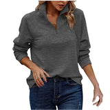 Cozy Textured Half Zip Pullover Sweater for Women - Stylish & Versatile Knitwear