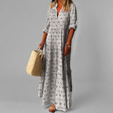 Women's V-Neck Tiered Maxi Dress - Elegant Summer Dress for Casual & Formal Occasions