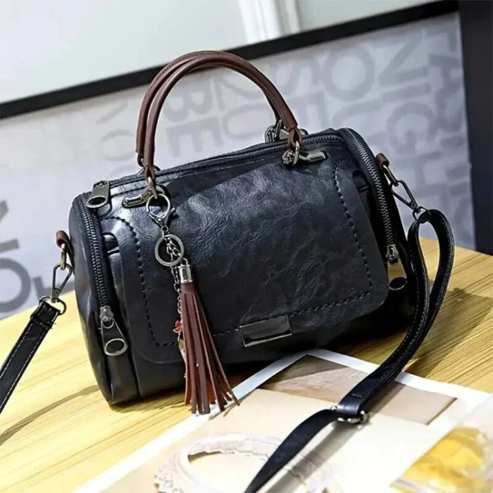 Stylish Davy Women's Top-Handle Satchel Bag with Tassel Charm - Chic Handbag for Everyday Use