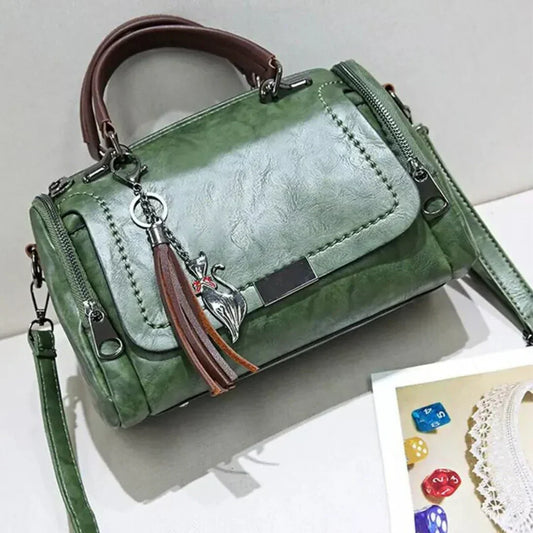 Stylish Davy Women's Top-Handle Satchel Bag with Tassel Charm - Chic Handbag for Everyday Use