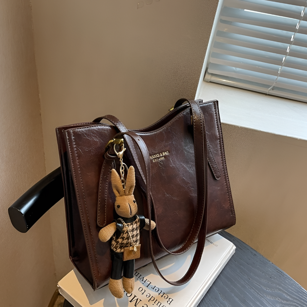 Stylish Davy Women's Tote Shoulder Bag with Charm - Perfect for Everyday Use