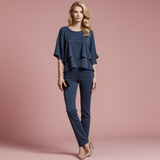 Chic Cold Shoulder Two-Piece Set - Stylish Women's Outfit for Casual & Dressy Occasions