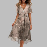 Women's Floral Ruched Midi Dress - Elegant Summer Fashion, Perfect for Parties & Casual Outings