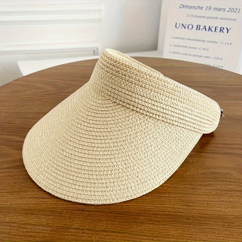Stylish Davy Women's Foldable Wide Brim Visor Hat - UV Protection, Travel-Friendly & Adjustable Fit