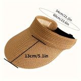 Stylish Davy Women's Foldable Wide Brim Visor Hat - UV Protection, Travel-Friendly & Adjustable Fit