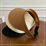 Stylish Davy Women's Foldable Wide Brim Visor Hat - UV Protection, Travel-Friendly & Adjustable Fit