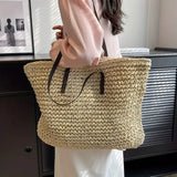 Stylish Davy Women's Oversized Woven Tote Bag - Perfect Carryall for Everyday Use