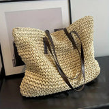 Stylish Davy Women's Oversized Woven Tote Bag - Perfect Carryall for Everyday Use