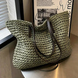 Stylish Davy Women's Oversized Woven Tote Bag - Perfect Carryall for Everyday Use
