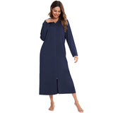 Cozy Women's Zip-Up Hooded Robe - Soft, Warm & Stylish Loungewear for Ultimate Comfort
