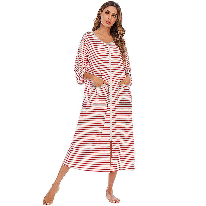 Cozy Women's Zip-Up Hooded Robe - Soft, Warm & Stylish Loungewear for Ultimate Comfort