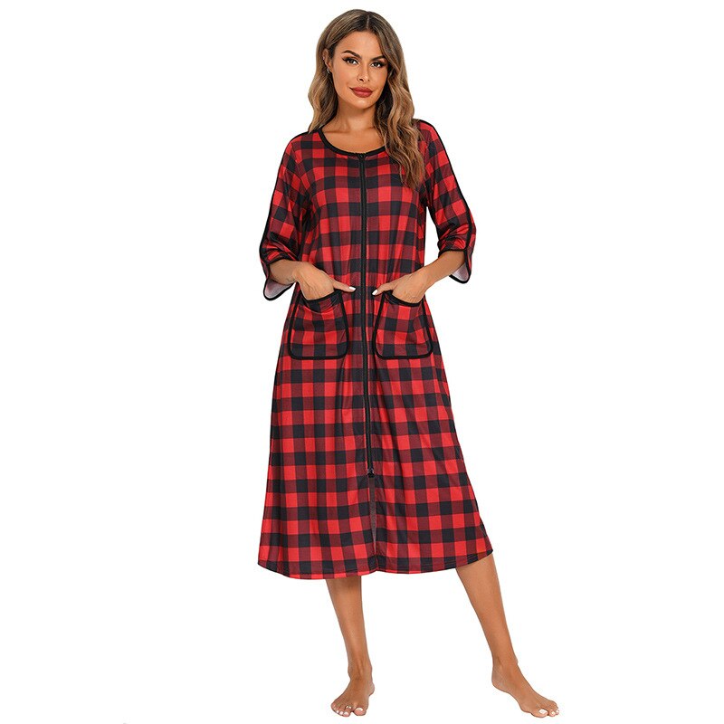 Cozy Women's Zip-Up Hooded Robe - Soft, Warm & Stylish Loungewear for Ultimate Comfort