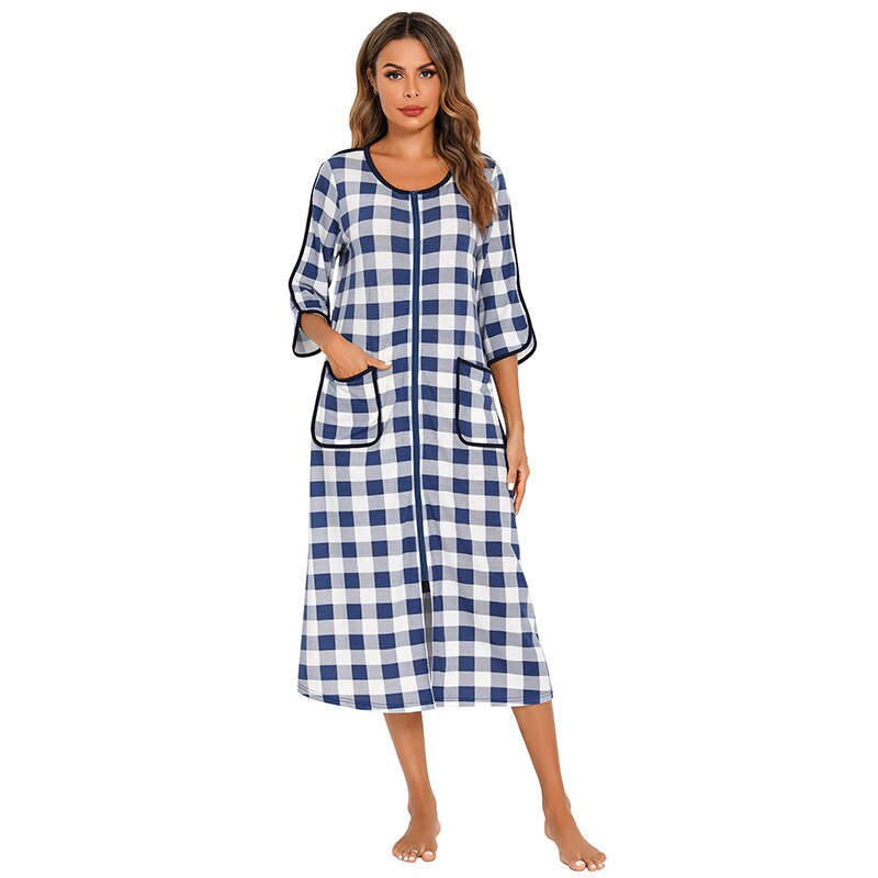 Cozy Women's Zip-Up Hooded Robe - Soft, Warm & Stylish Loungewear for Ultimate Comfort