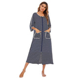 Cozy Women's Zip-Up Hooded Robe - Soft, Warm & Stylish Loungewear for Ultimate Comfort