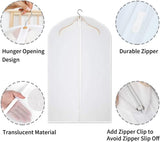 12-Pack Clear PEVA Garment Storage Bags - Dustproof Clothes Protectors for Optimal Organization & Protection