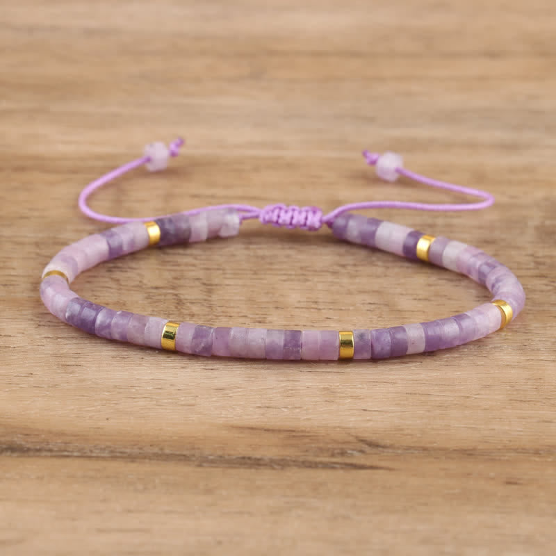 Seraphina – Braided Bracelet with 2.4mm Natural Stone Beads