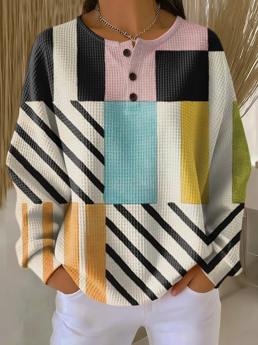 Stylish Karin Pullover with Colorful Checkered Pattern - Trendy Women's Sweater